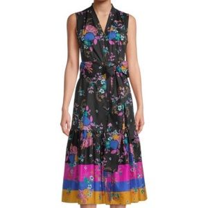 Joni Halperin Romina Floral Sleeveless Cotton Dress S